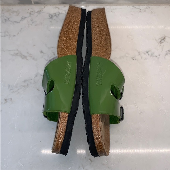 Birkenstock Ibiza Glossy Patent Leather Green Sandals Size 39 8.5 Look New - Picture 4 of 6